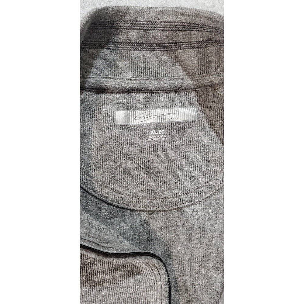 Greg Norman Men's Quarter Zip Pullover Sweater Gray Size XL Shark Logo Golf - Picture 5 of 7